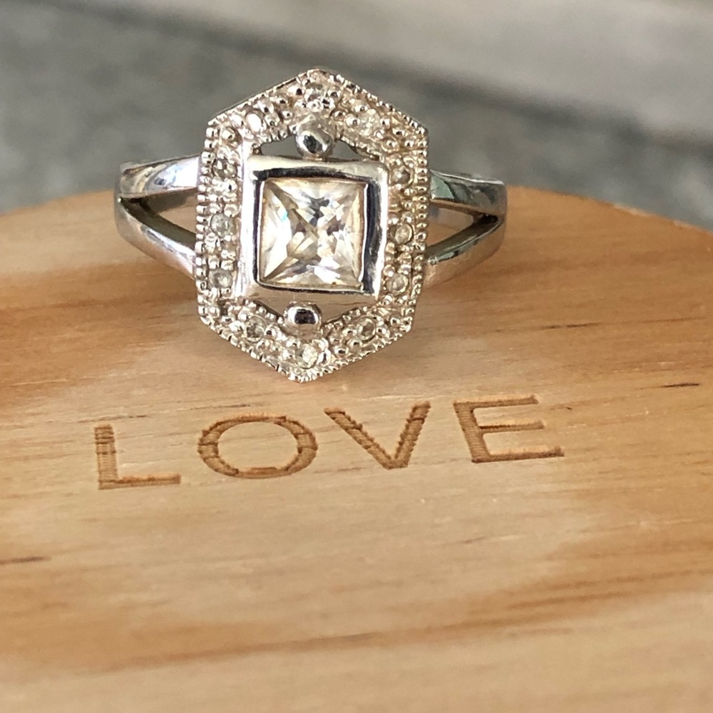 Sterling Silver White Topaz Ring